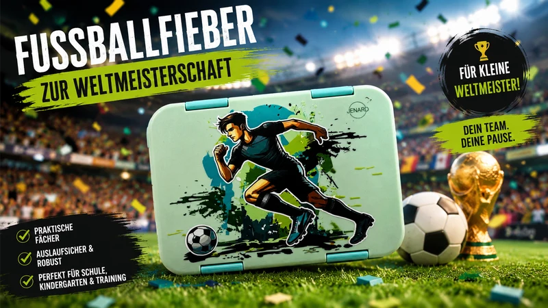 Kinder Brotdose mit Fächern – Fußballer Mint | JENARD®