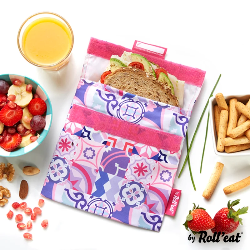 Roll'eat Snack'n'go Patchwork Lunchbag waschbarer Snackbag Brotbeutel