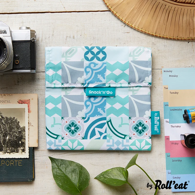 Roll'eat Snack'n'go Patchwork Lunchbag waschbarer Snackbag Brotbeutel