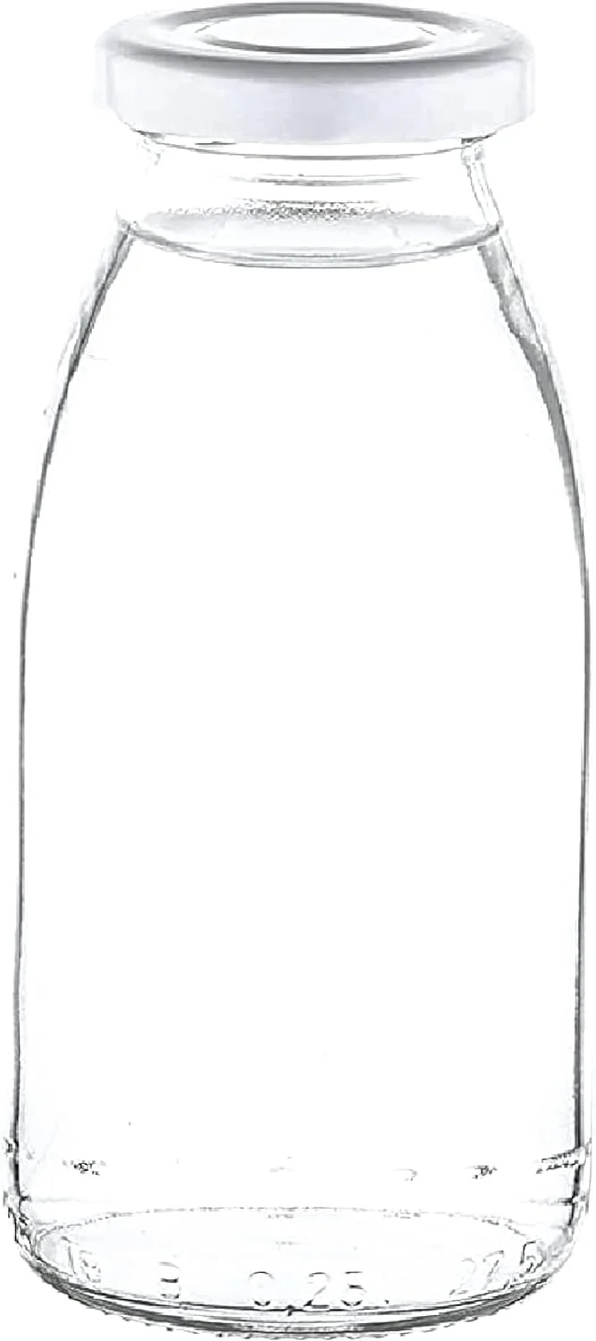 24 x 250 ml Leere Glasflaschen MIL Milchflaschen kleine Saftflasche mit Schraubverschluss 0,25 Liter l von slkfactory (24 Stück)