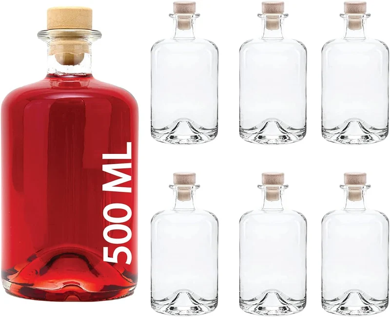 6 oder 10 x 500 ml leere Glasflaschen Apotheker-Flasche HGK Weinflasche Schnapsflasche Essig Öl Glasflaschen 0,5 Liter l Nr 1 von slkfactory (6 Stück)