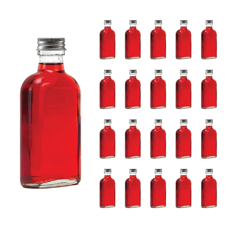 slkfactory 20 leere Glasflaschen 200ml Tasche mit Schraubverschluss zum selbst Abfüllen 0,2 Liter