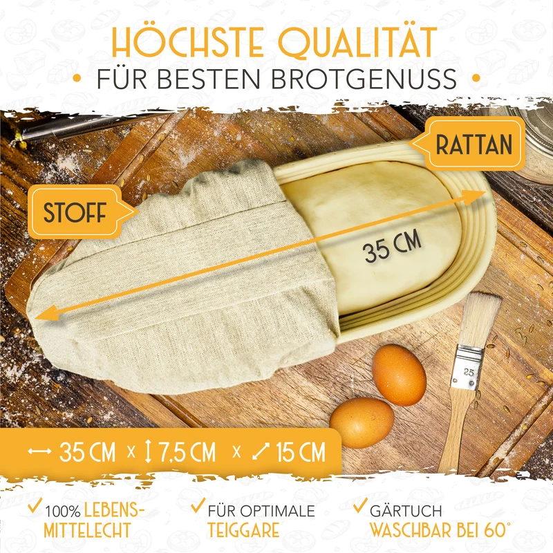 35cm Gärkorb oval inkl. Gärtuch