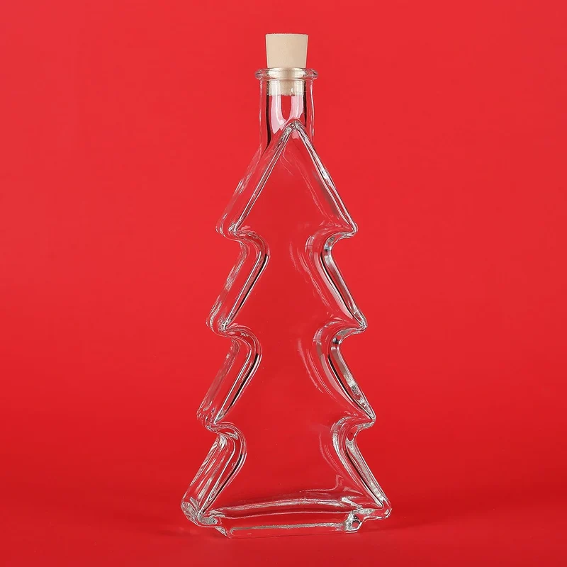 slkfactory 6 x 200 ml Glasflaschen Tannenbaum Flaschen Flasche Tanne Weihnachtsflaschen Likörflaschen Schnapsflaschen 0,2 Liter l (6 Stück)