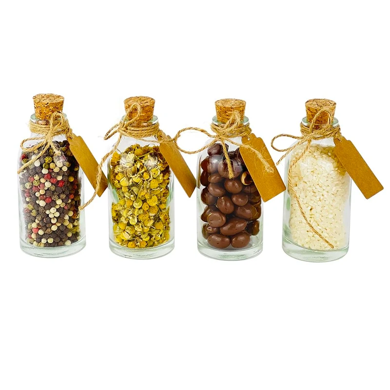 Casavetro 24 x 100 ml kleine Glas-Fläschchen mit Kork Deckel Glasflaschen für Hochzeit Geschenke set Gastgeschenke (24 Stück- inkl.alles)