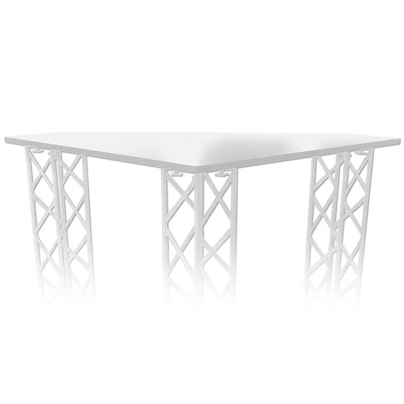 CROWN TRUSS Tischplatte für dreieckige Messetheken 95 x 95 cm – Schwarz oder Weiß