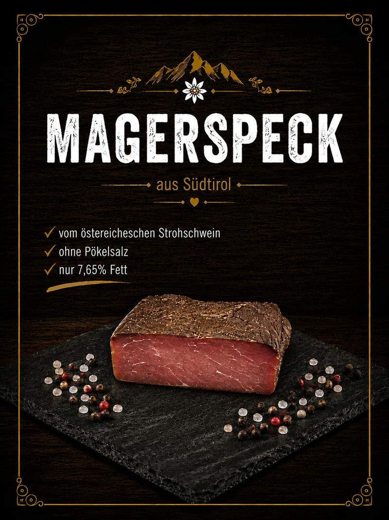 Mager Speck vom Strohschwein ohne Pökelsalz