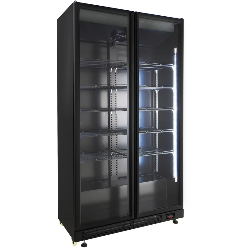 Kühlschrank 2 Glastüren Schwarz NAP-850 - 1120x597x2110 mm - 0.4 kW