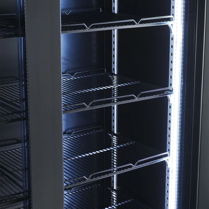 Kühlschrank 2 Glastüren Schwarz NAP-850 - 1120x597x2110 mm - 0.4 kW