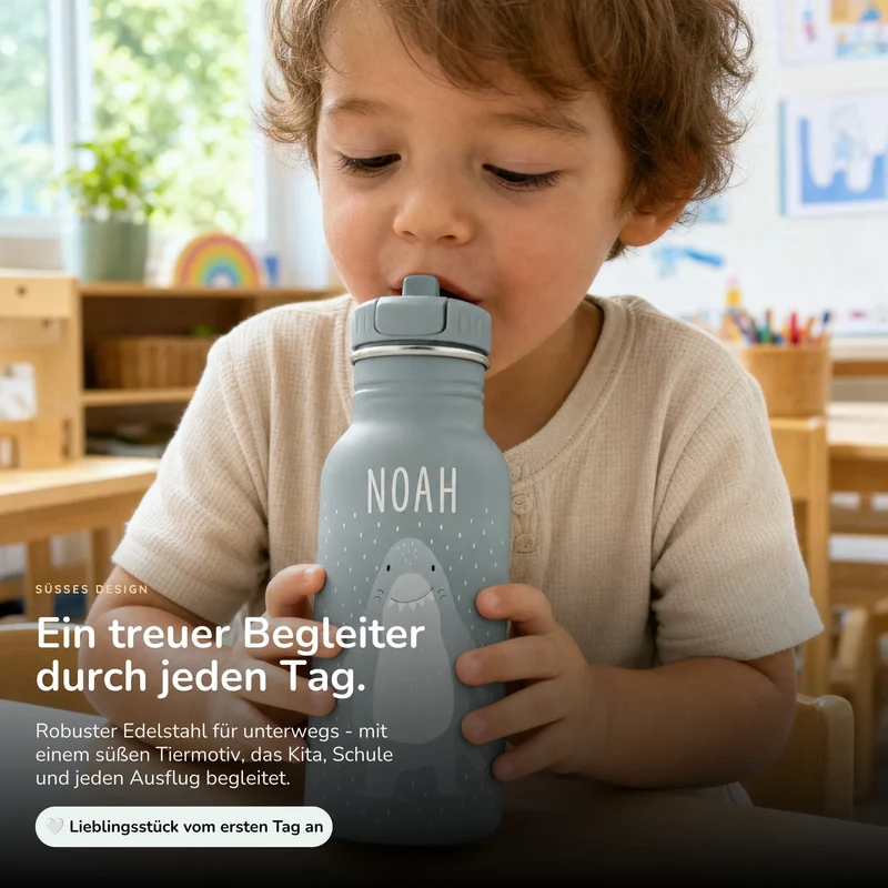 Trixie Trinkflasche Kinder personalisiert Hai