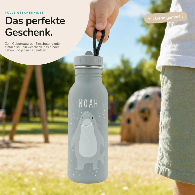 Trixie Trinkflasche Kinder personalisiert Hai