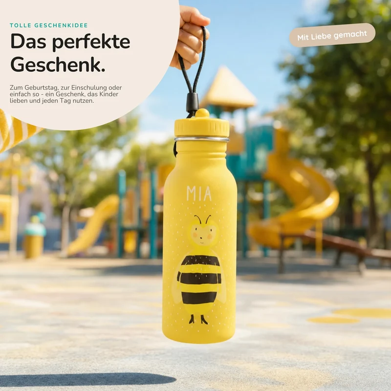 Trixie Trinkflasche Kinder personalisiert Biene