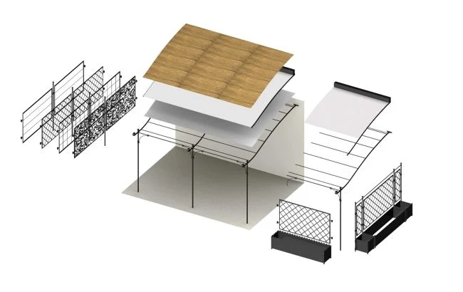 Lineare Anbaupergola Solaire