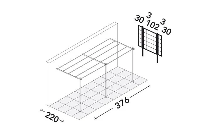 Lineare Anbaupergola Solaire