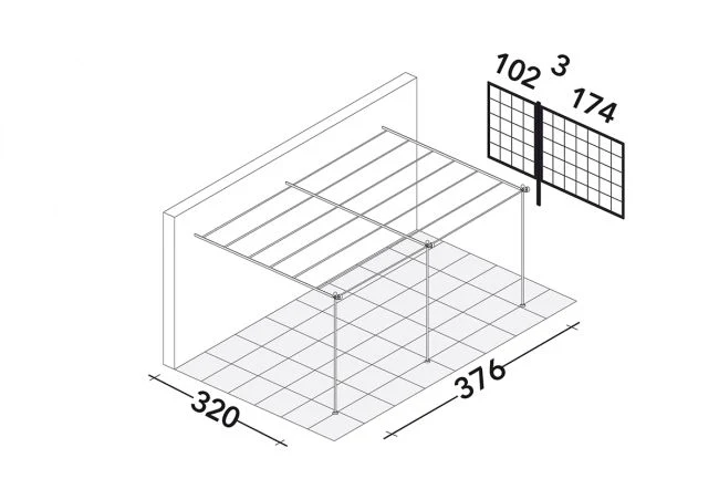 Lineare Anbaupergola Solaire