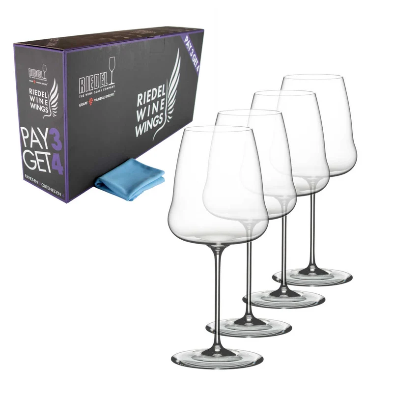Weißweinglas Riedel Winewings Riesling mit Poliertuch in Geschenkverpackung