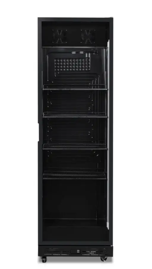 Getränkekühlschrank 1 Glastür Schwarz NAP-360 - 595x580x1950 mm - 0.265 kW