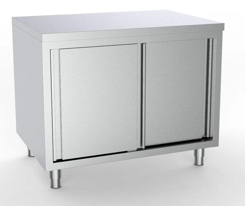 Arbeitsschrank mit Schiebetüren und ohne Aufkantung - 1600x600x850 mm