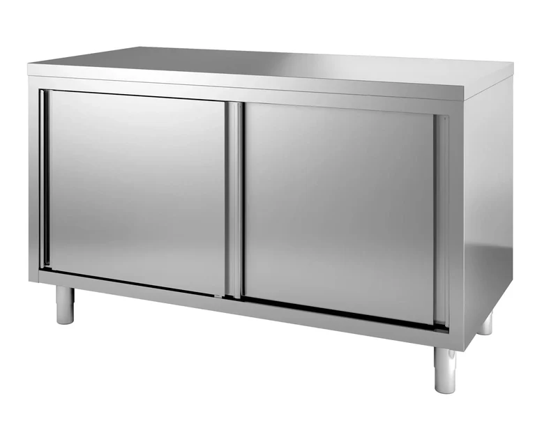 Arbeitsschrank mit Schiebetüren und ohne Aufkantung - 1700x600x850 mm