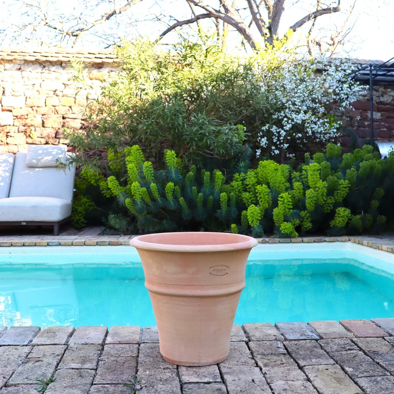 winterhartes Terracotta Pflanzgefäß "Yucca", H=35 cm