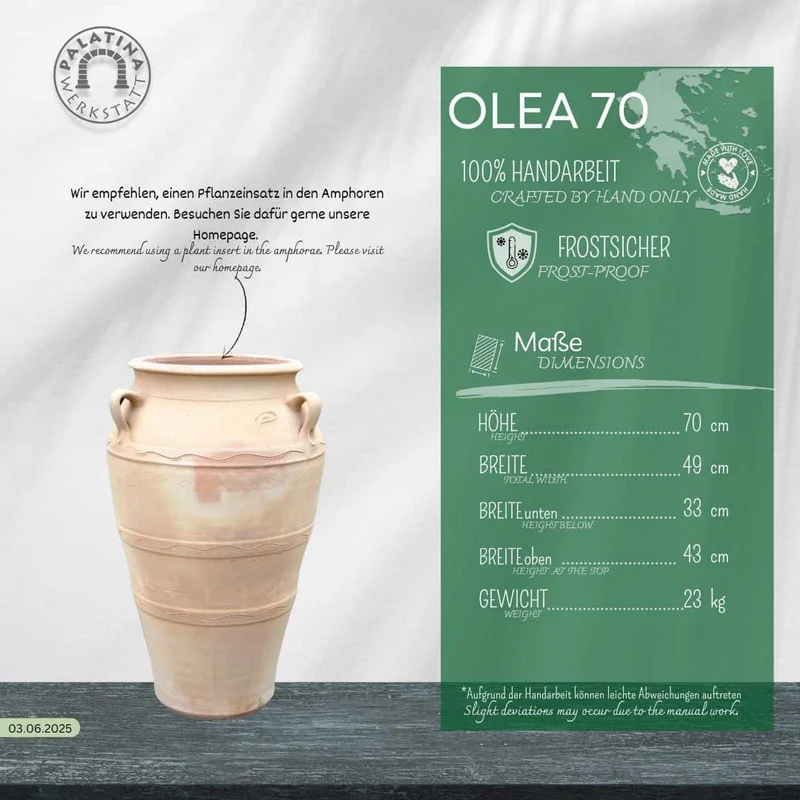 Amphore für den Garten “Olea” H=70 cm