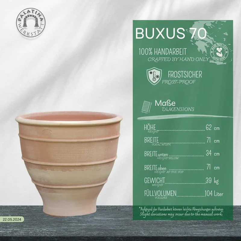frostfester Pflanzkübel groß "Buxus", 70 cm