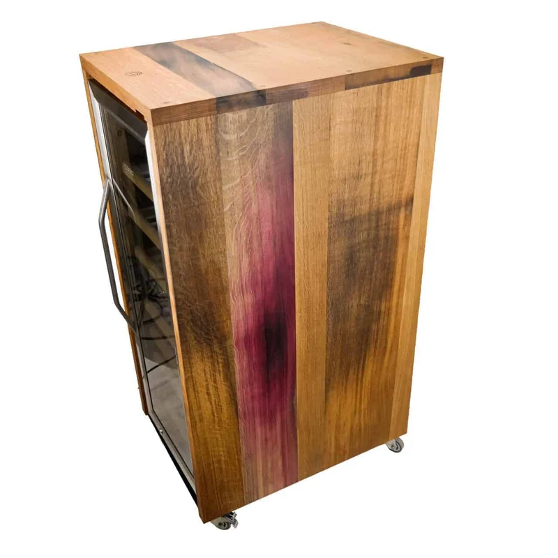 Weinkühlschrank 2 Zonen CASO WineComfort 38 Unikat aus Holz von alten Weinfässern (Eiche)