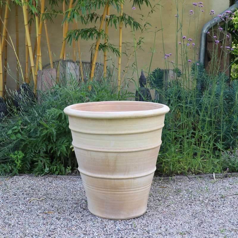 winterfester, terracotta Blumenkübel groß "Yucca", H=60 cm