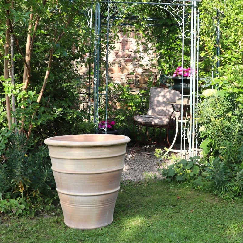 winterfester, terracotta Blumenkübel groß "Yucca", H=60 cm