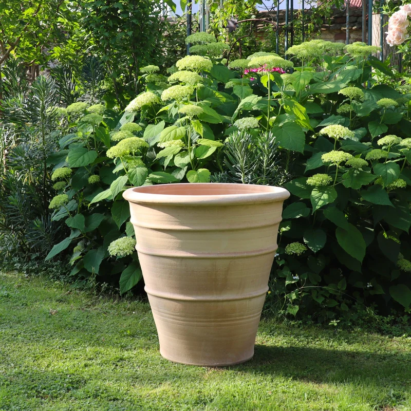 winterfester, terracotta Blumenkübel groß "Yucca", H=60 cm