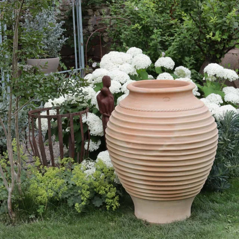 frostfeste Terracotta Amphore „Agave“, H=100cm