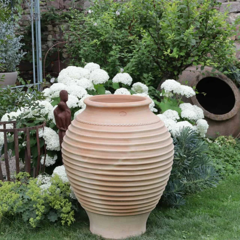 frostfeste Terracotta Amphore „Agave“, H=100cm