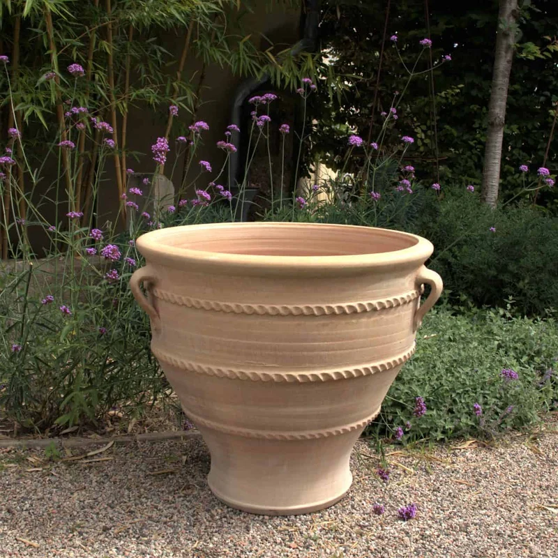 großer Terracotta Pflanzkübel, Pflanzgefäß "Rosa 2" H=70cm