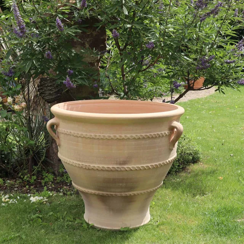 großer Terracotta Pflanzkübel, Pflanzgefäß "Rosa 2" H=70cm