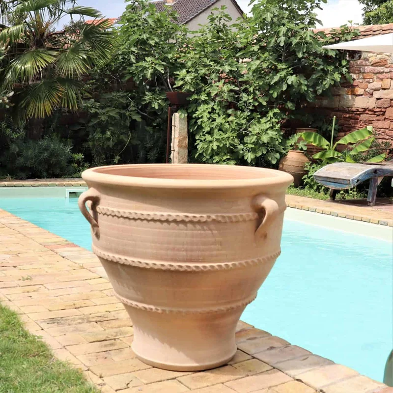 großer Terracotta Pflanzkübel, Pflanzgefäß "Rosa 2" H=70cm
