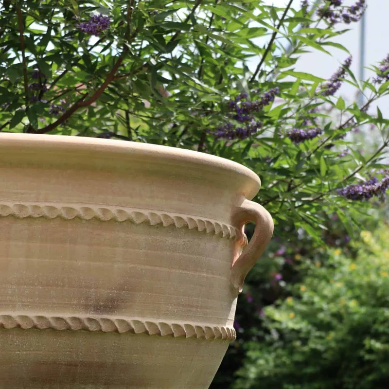 großer Terracotta Pflanzkübel, Pflanzgefäß "Rosa 2" H=70cm
