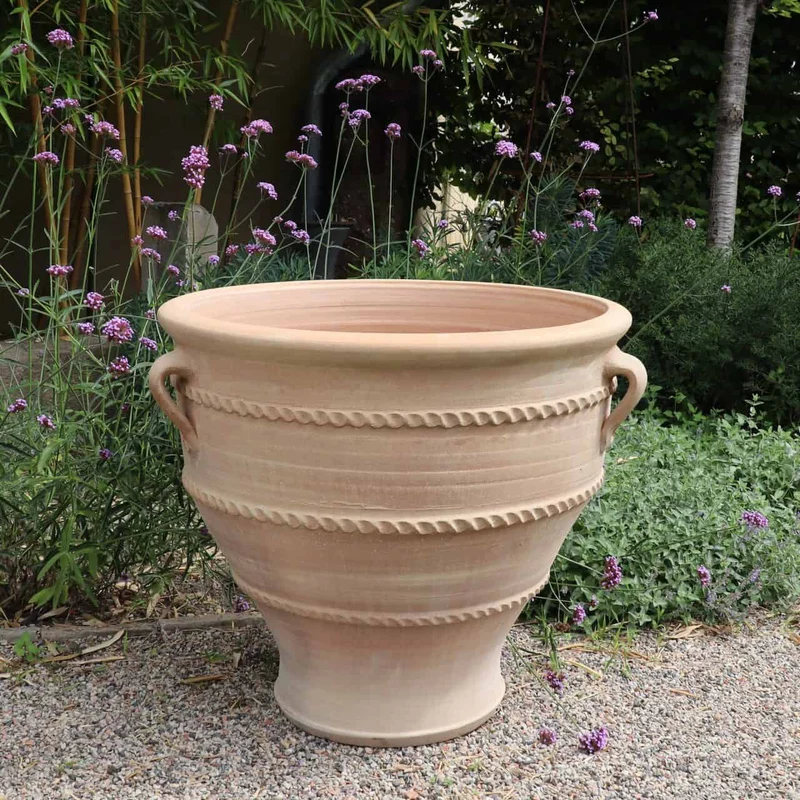 großer Terracotta Pflanzkübel, Pflanzgefäß "Rosa 2" H=70cm