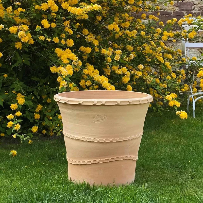 Terracotta Pflanzkübel "Acanthus", H=40 cm