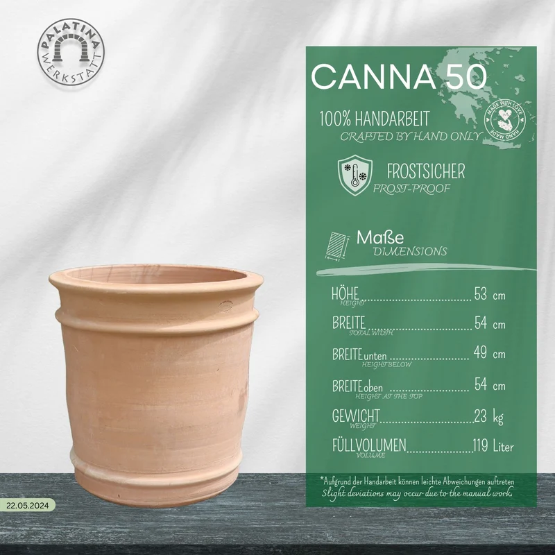 Übertopf Terracotta "Canna", H=50 cm