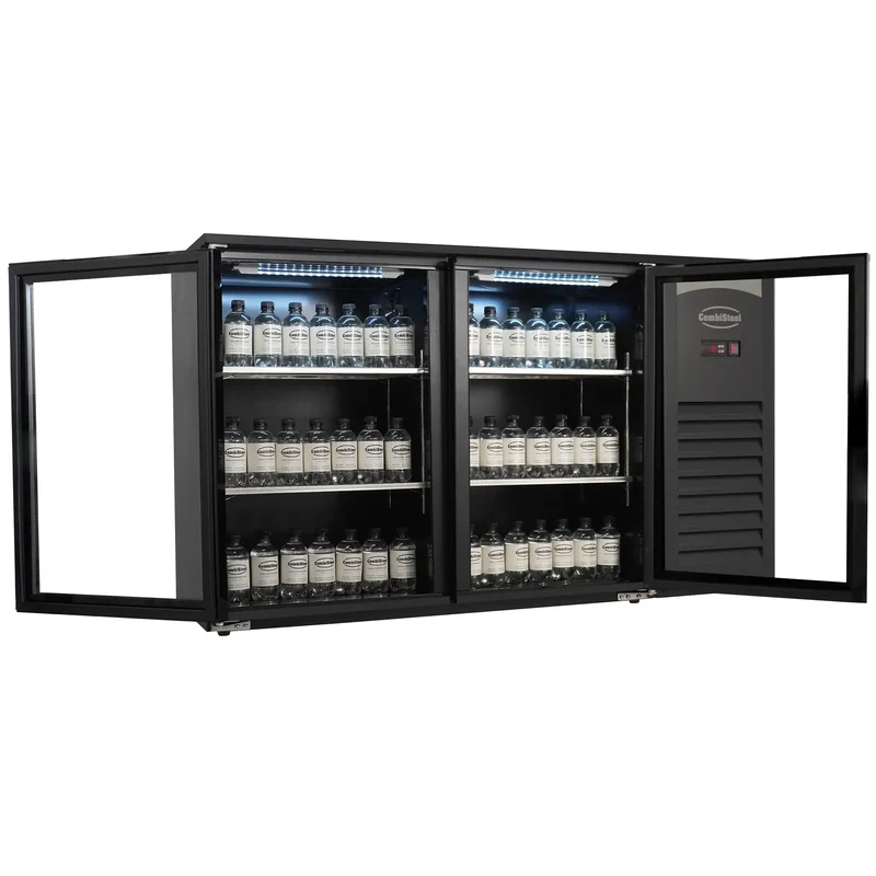 Barkühler 2 Glastüren Schwarz 305L - 1434x520x860 mm - 0,25 kW