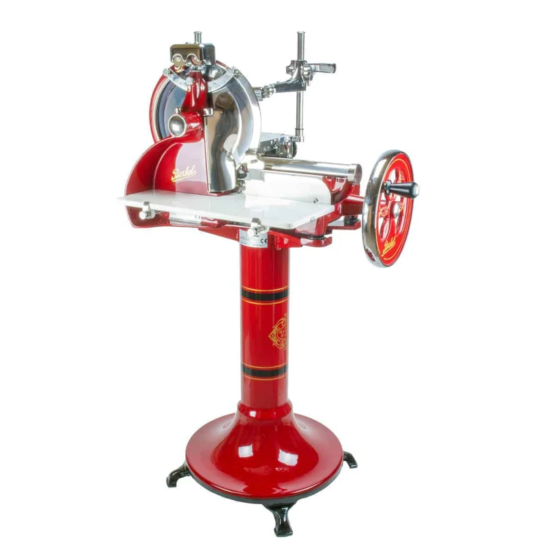 Berkel Volano P15 Rot, Aufschnittmaschine Schwungrad + Standfuß + Aufschnittbrett