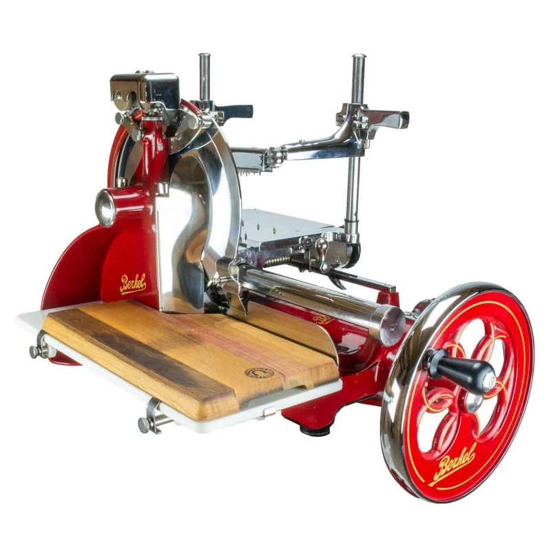 Berkel Volano P15 Rot, Aufschnittmaschine mit Schwungrad + Einlegebrett