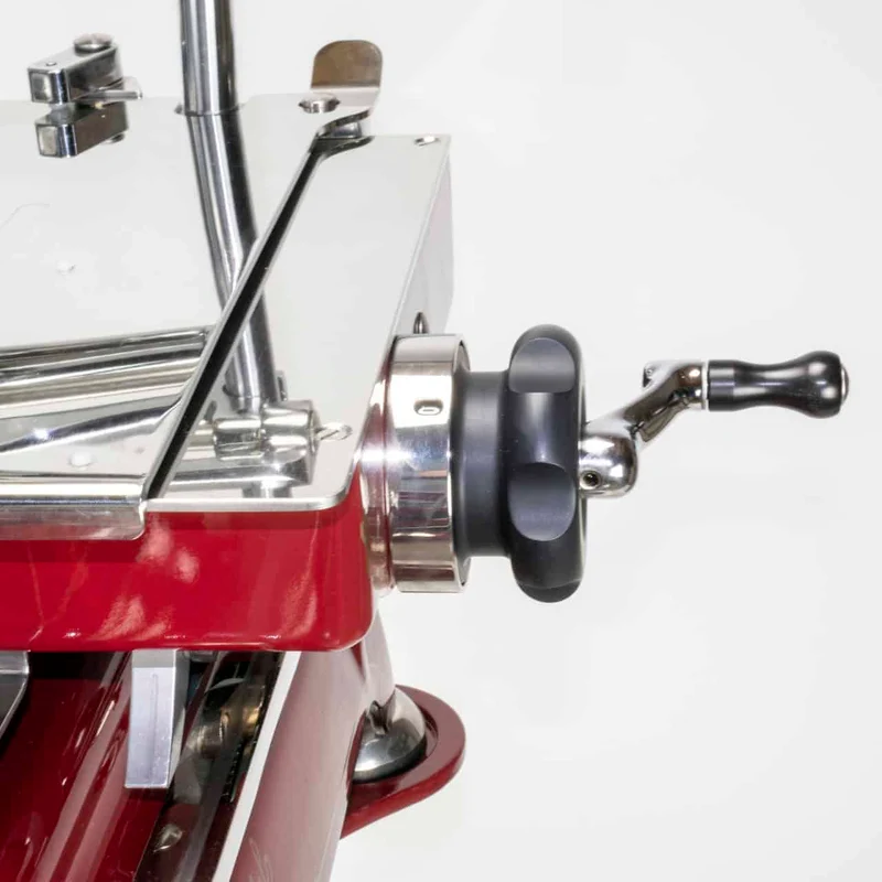 Berkel Volano B114 Rot manuelle Schwungradmaschine inkl. Standfuß + Fassholzbrett