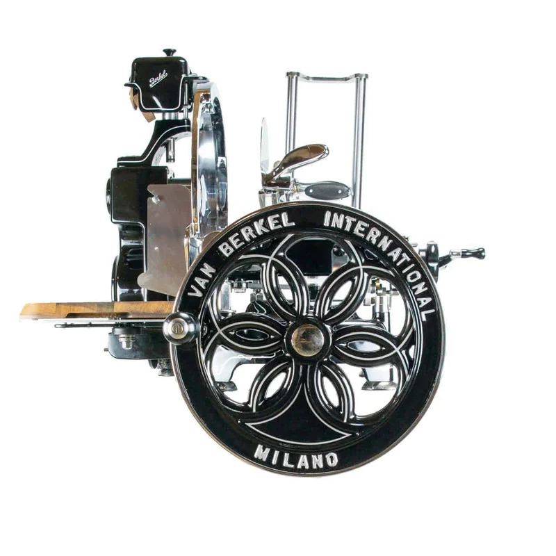 Berkel Volano B114 Schwarz | manuelle Schwungradmaschine mit Fassholzbrett