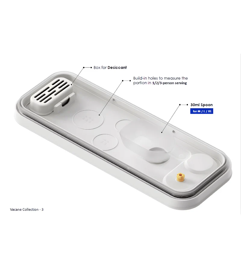DATEMATE Vorratsdose Weiss mit Garzeit-Timer - 29.5x11.1x12 cm (2300 ml)