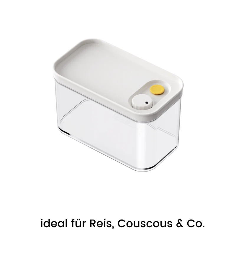 DATEMATE Vorratsdose Weiss mit Garzeit-Timer - 19.7x11.1x12 cm (1450 ml)