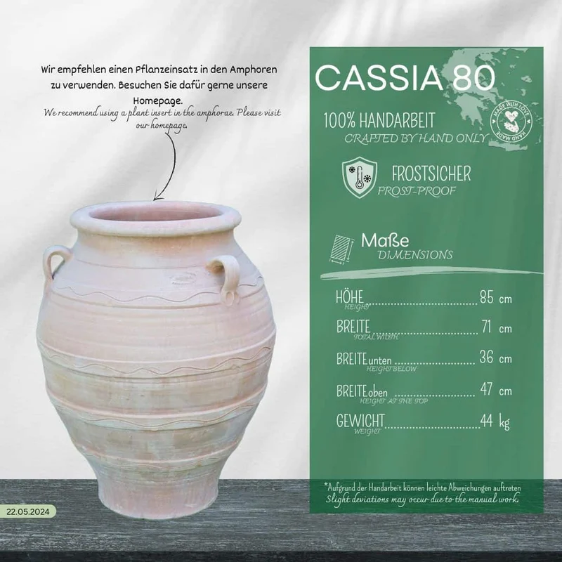 altgriechische Amphore "Cassia", H=80 cm