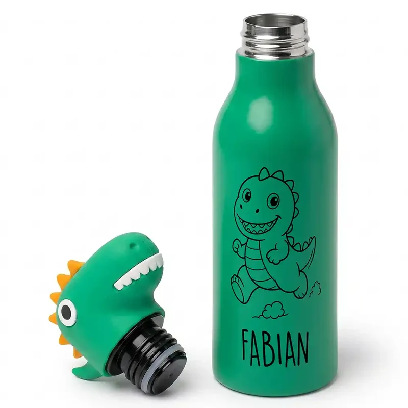 Personalisierte Trinkflasche Kinder Dino – 450 ml