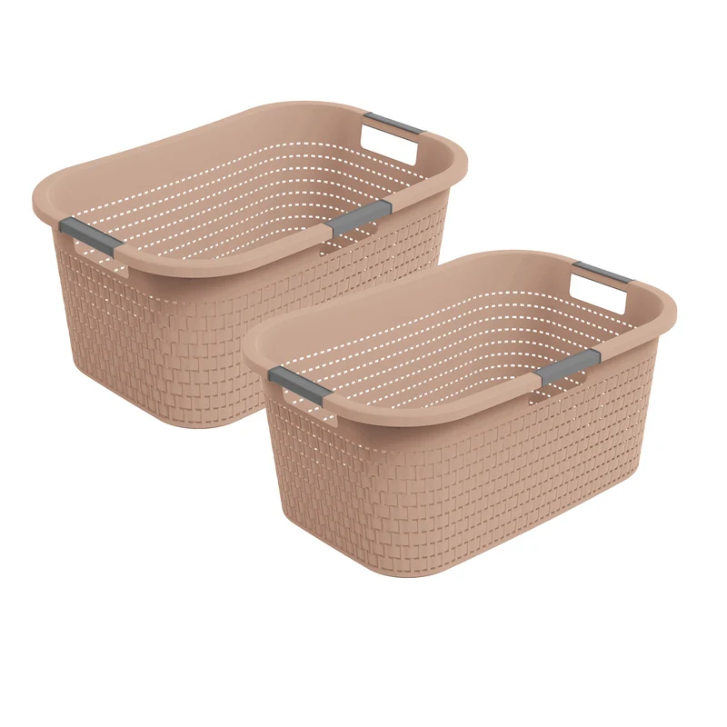 2er Set Country Wäschekorb 40l 2tlg.