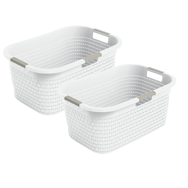 2er Set Country Wäschekorb 40l 2tlg.